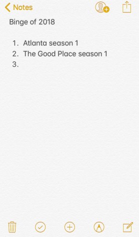 Binge List